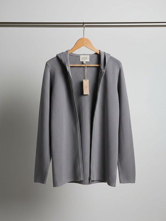 Recycled Zip Up Knit Hoodie