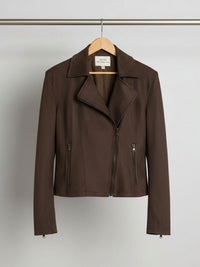 Vegan Suede Biker Jacket