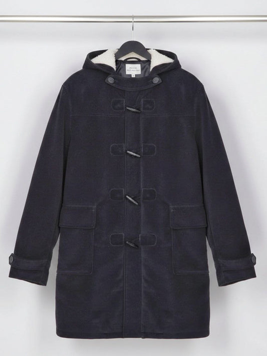 Vegan Wool Duffle Coat with Recycled Vegan Shearling