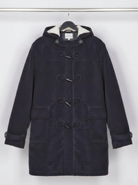 Vegan Wool Duffle Coat with Recycled Vegan Shearling
