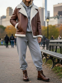 Oversized Recycled Vegan Shearling Aviator Jacket