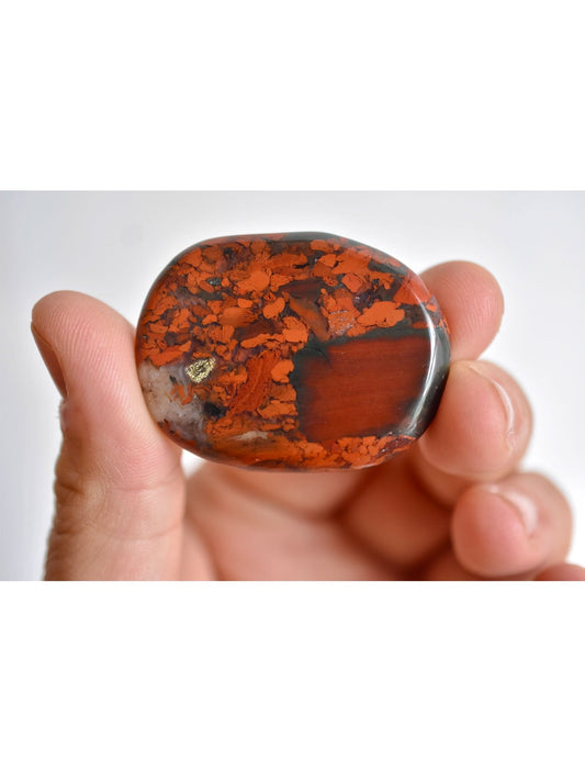 Open Heart Apothecary Brecciated Jasper Palm Stones Natural Red Crystals