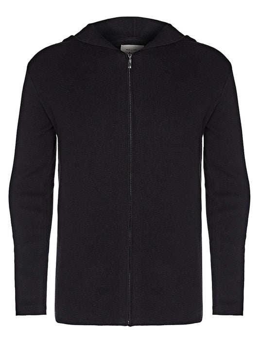 Recycled Zip Up Knit Hoodie