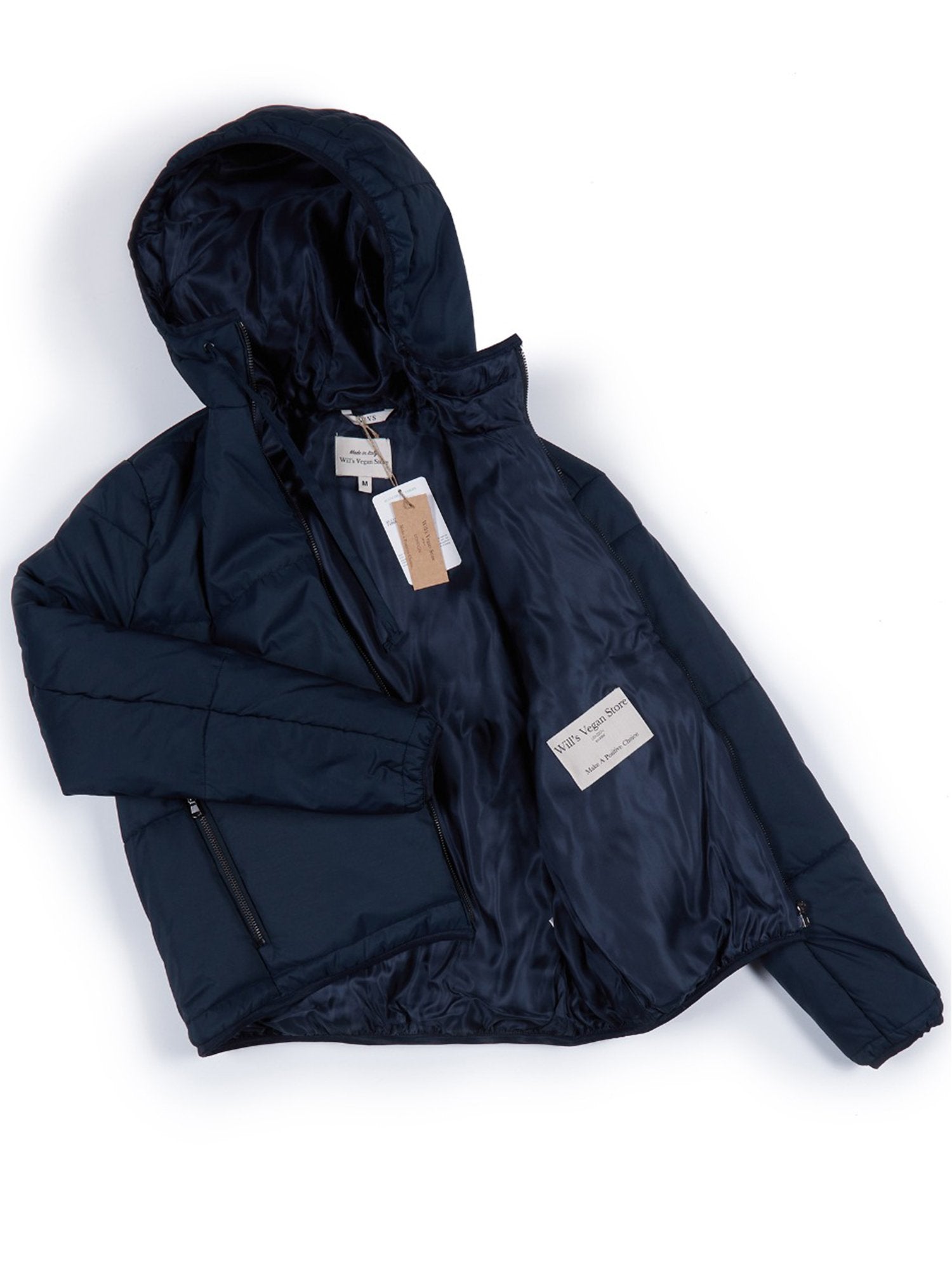 Vegan Women's Recycled Hooded Puffer | Will's Vegan Store
