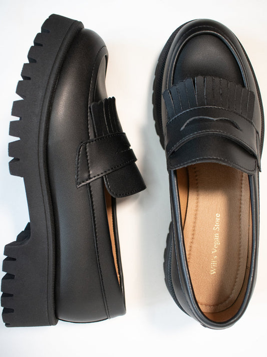 Track Sole Fringe Loafers